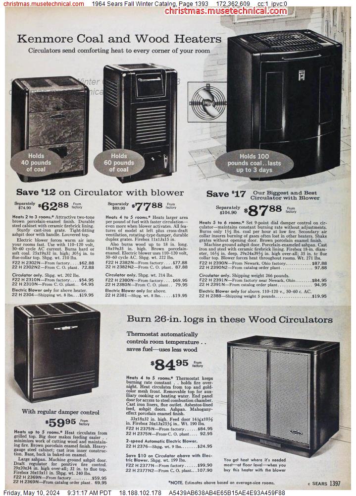 1964 Sears Fall Winter Catalog, Page 1393
