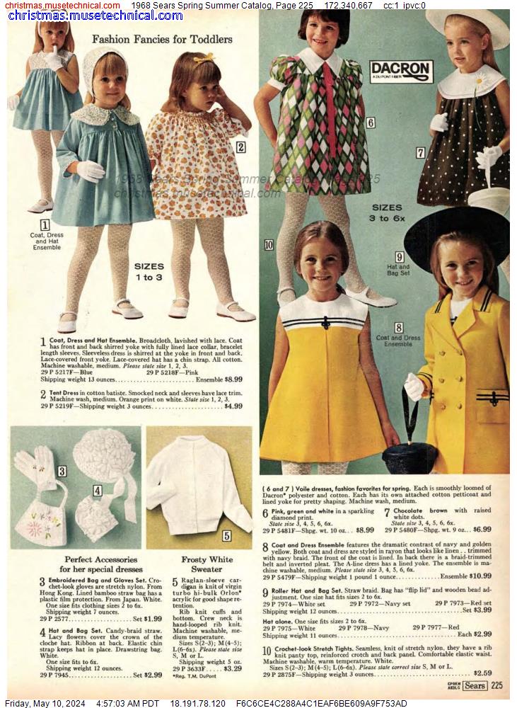 1968 Sears Spring Summer Catalog, Page 225