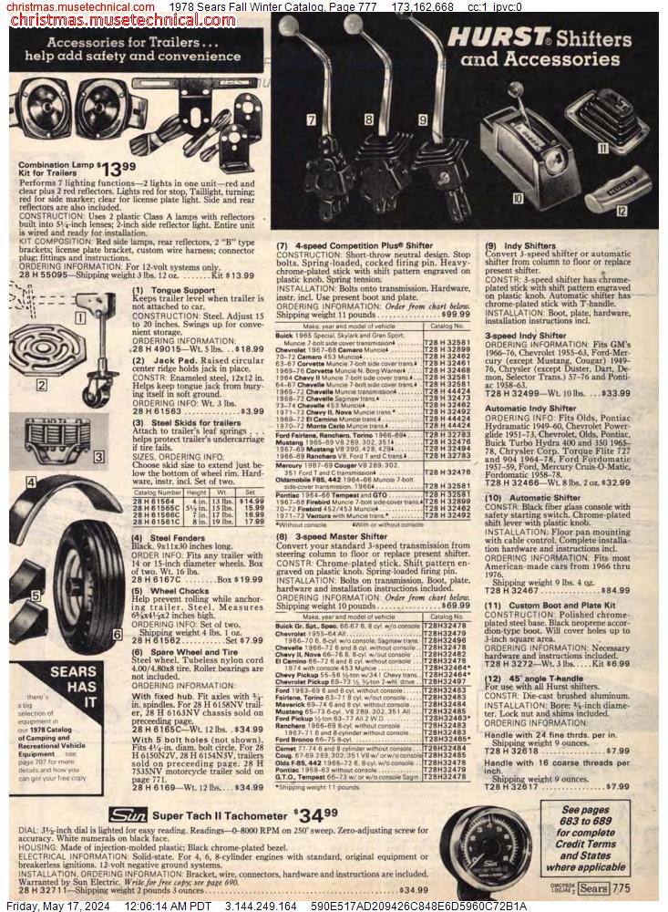1978 Sears Fall Winter Catalog, Page 777