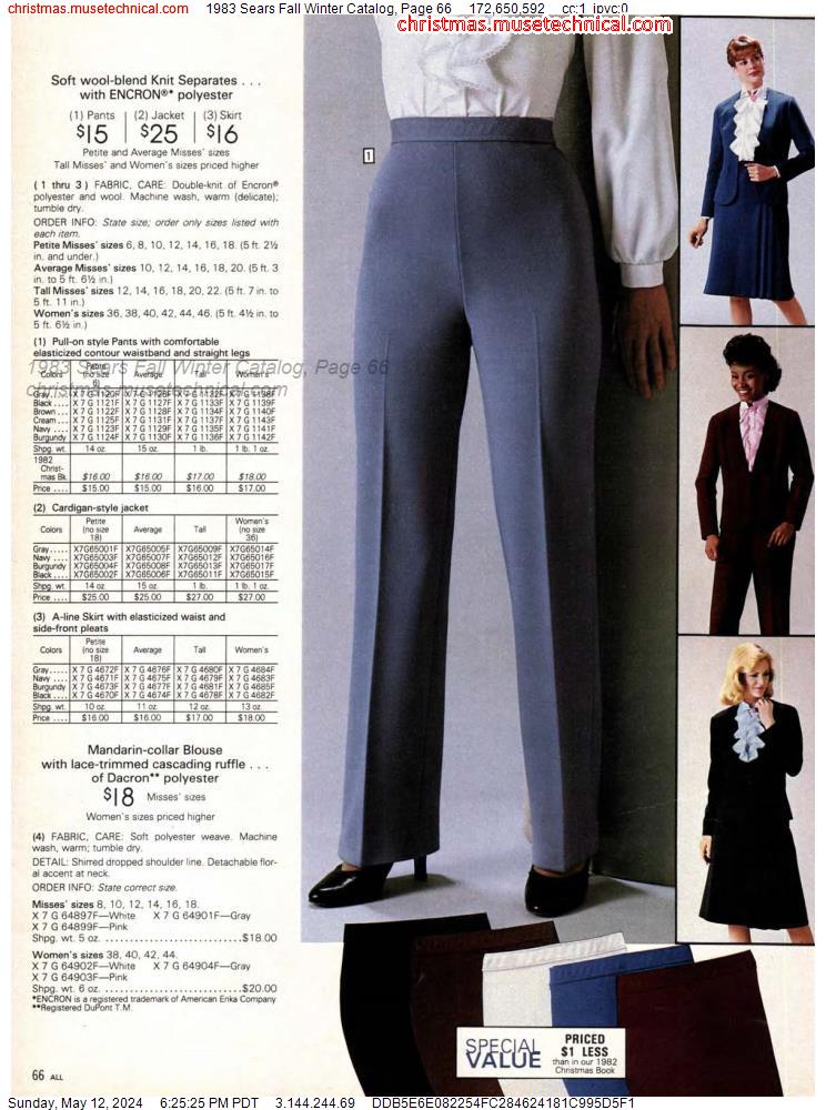 1983 Sears Fall Winter Catalog, Page 66