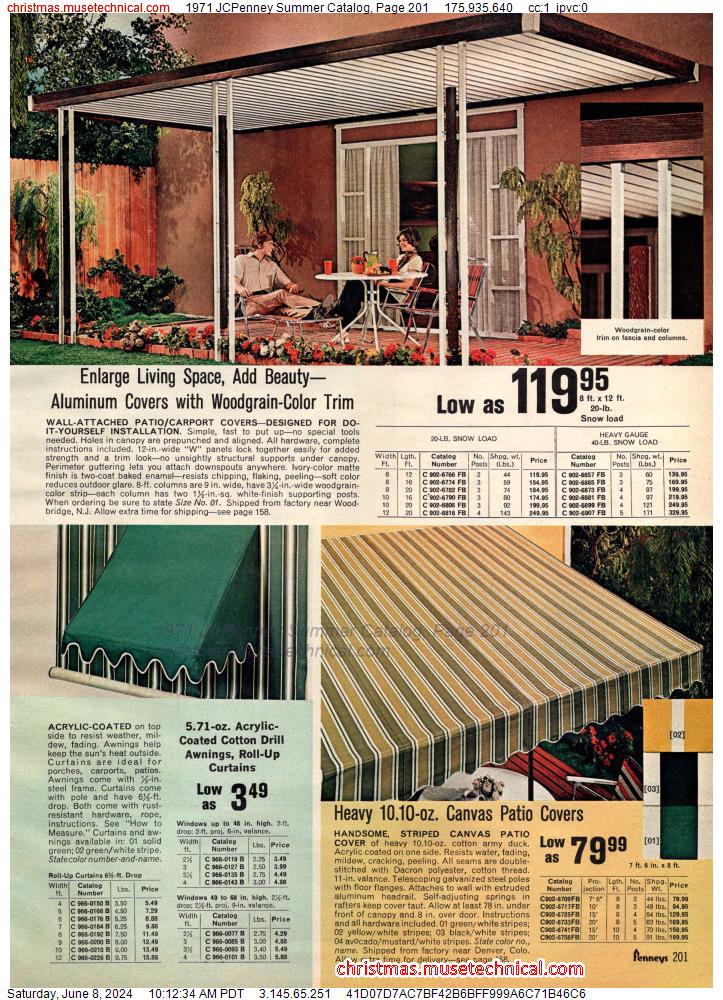 1971 JCPenney Summer Catalog, Page 201