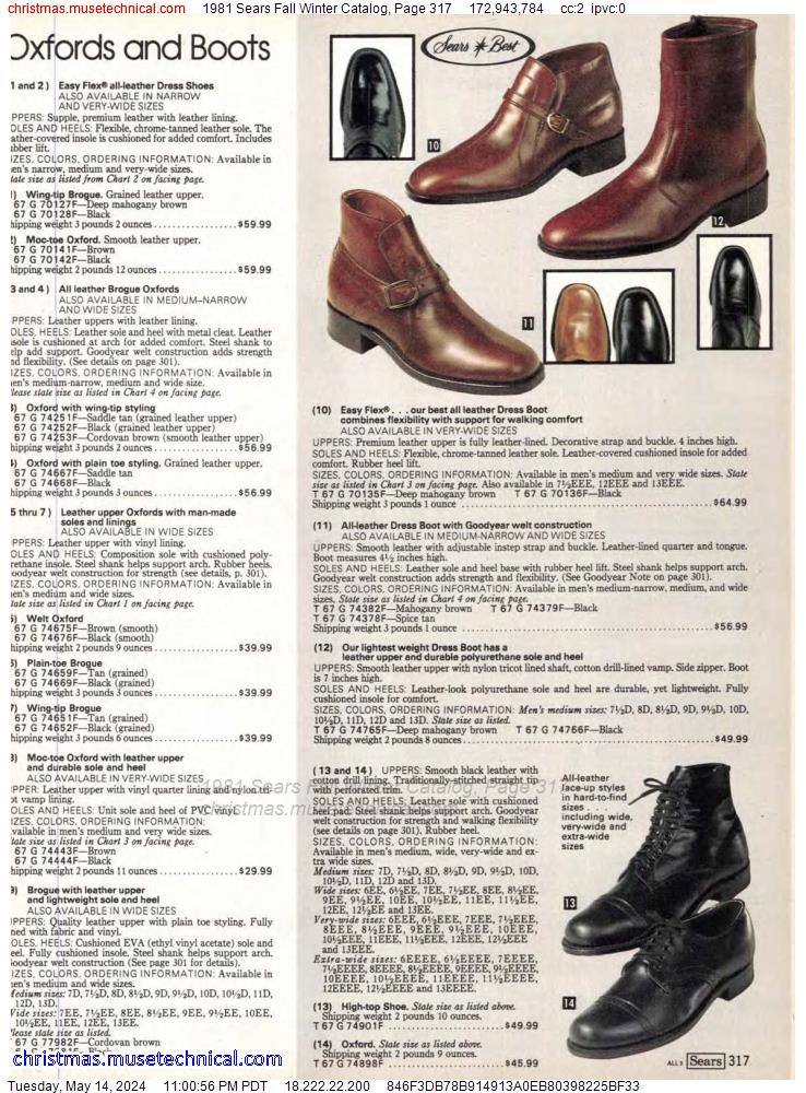 1981 Sears Fall Winter Catalog, Page 317