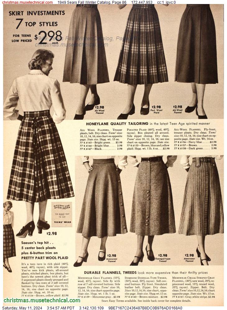 1949 Sears Fall Winter Catalog, Page 86