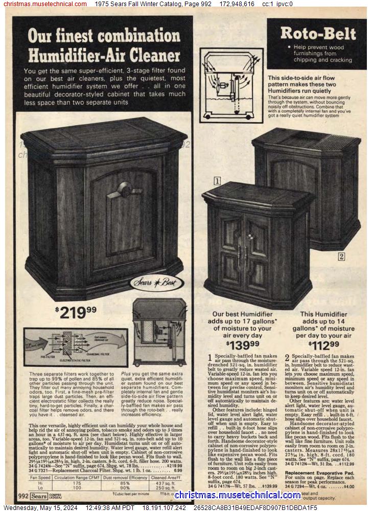 1975 Sears Fall Winter Catalog, Page 992