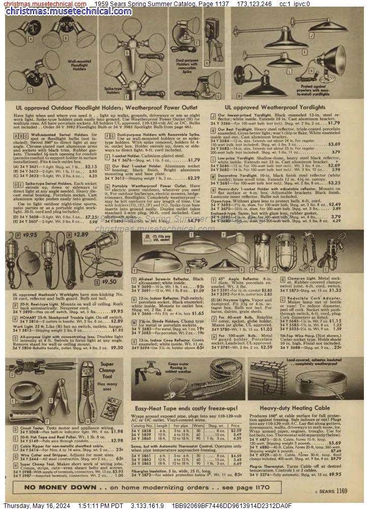 1959 Sears Spring Summer Catalog, Page 1137