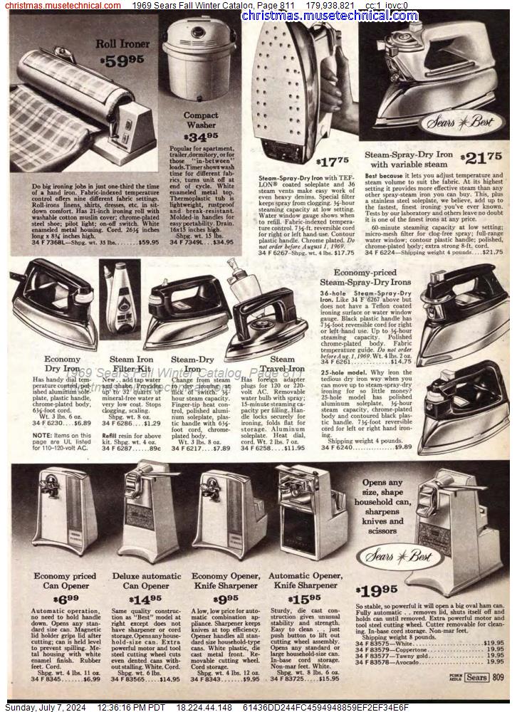1969 Sears Fall Winter Catalog, Page 811