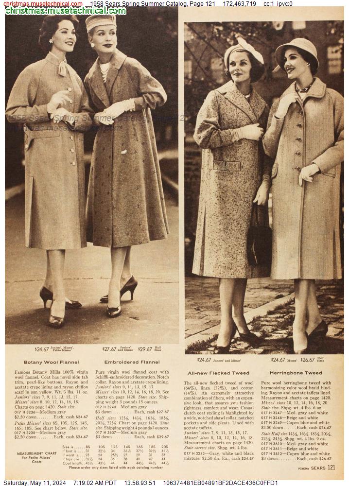1958 Sears Spring Summer Catalog, Page 121