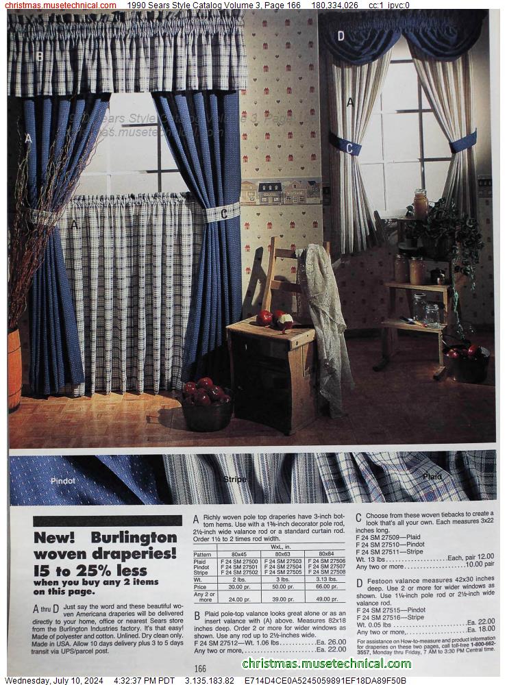 1990 Sears Style Catalog Volume 3, Page 166