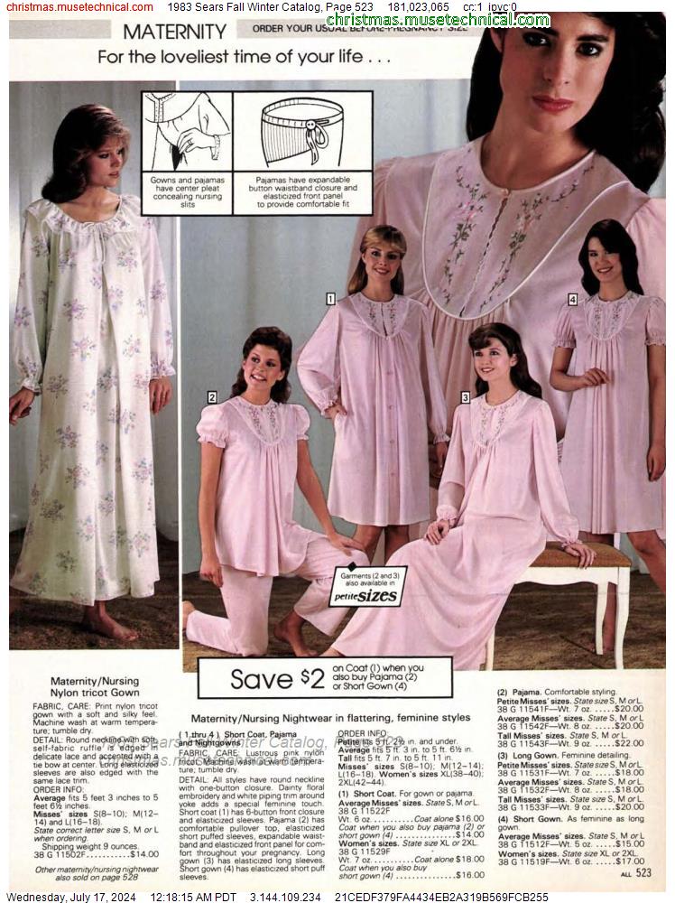 1983 Sears Fall Winter Catalog, Page 523