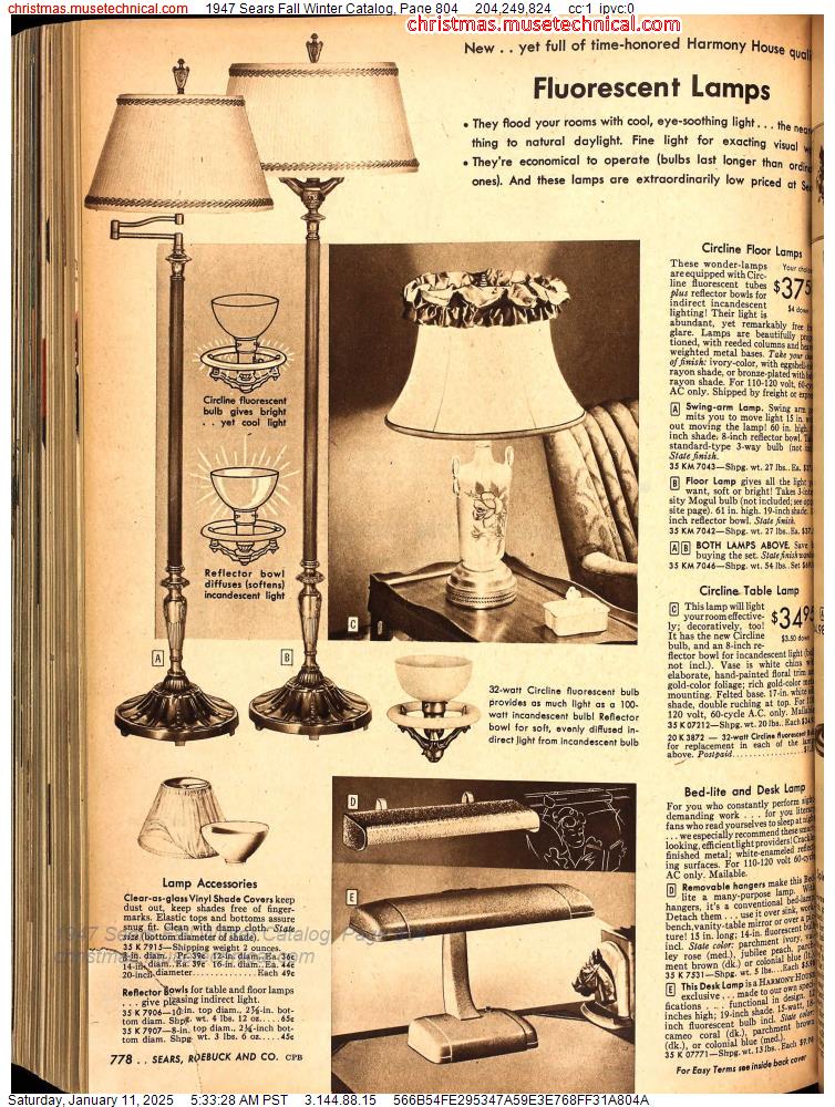 1947 Sears Fall Winter Catalog, Page 804