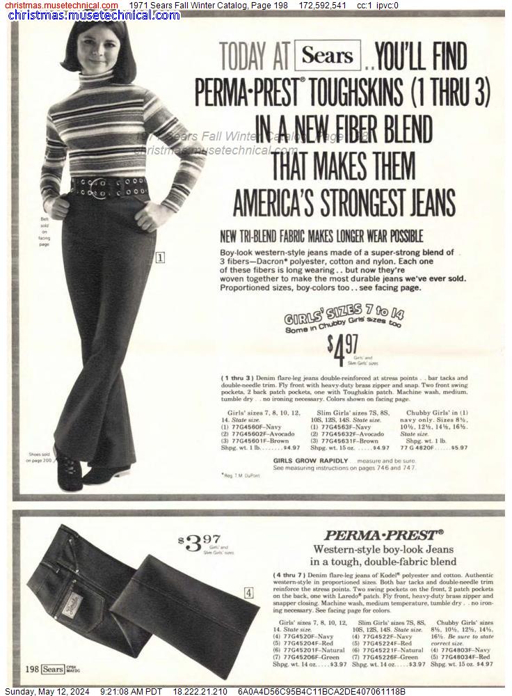 1971 Sears Fall Winter Catalog, Page 198