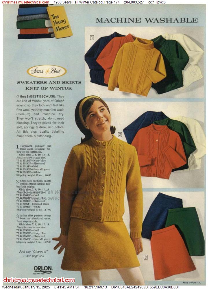 1968 Sears Fall Winter Catalog, Page 174