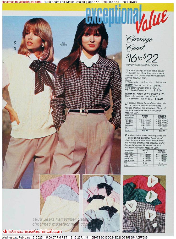 1988 Sears Fall Winter Catalog, Page 157