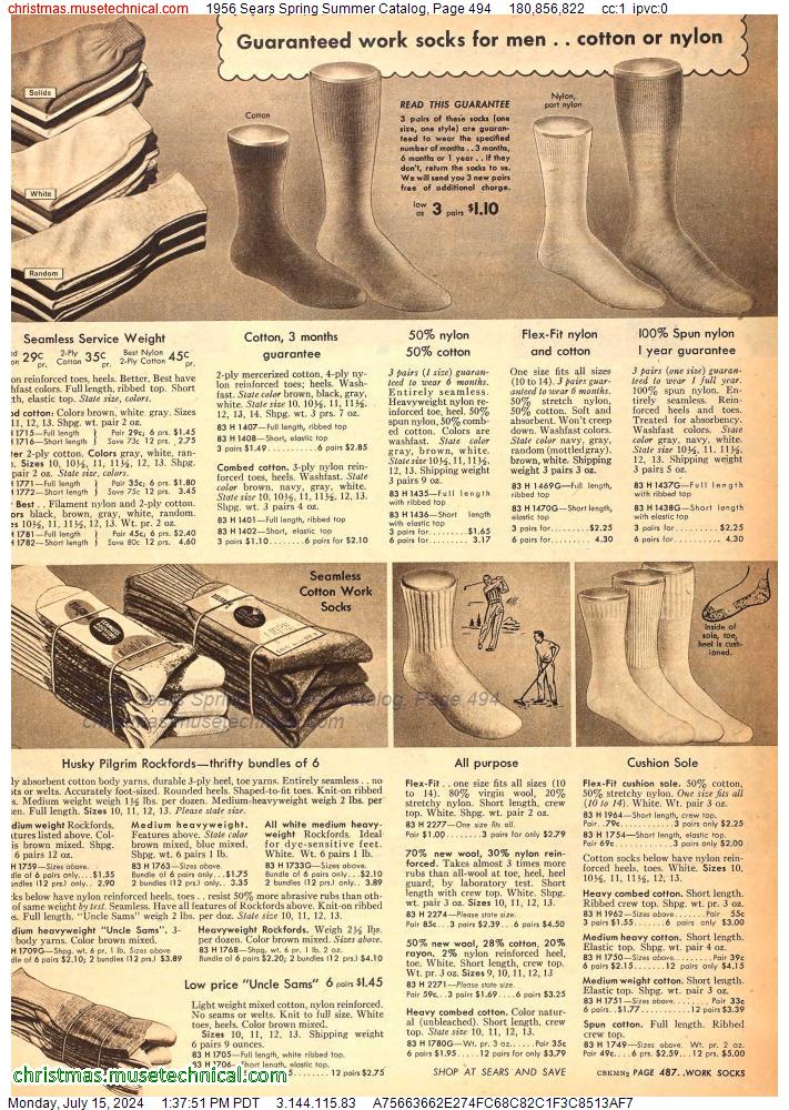 1956 Sears Spring Summer Catalog, Page 494