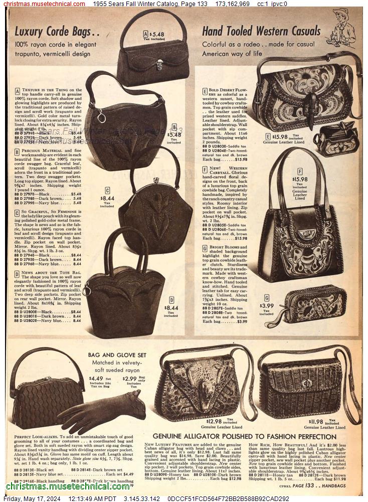 1955 Sears Fall Winter Catalog, Page 133