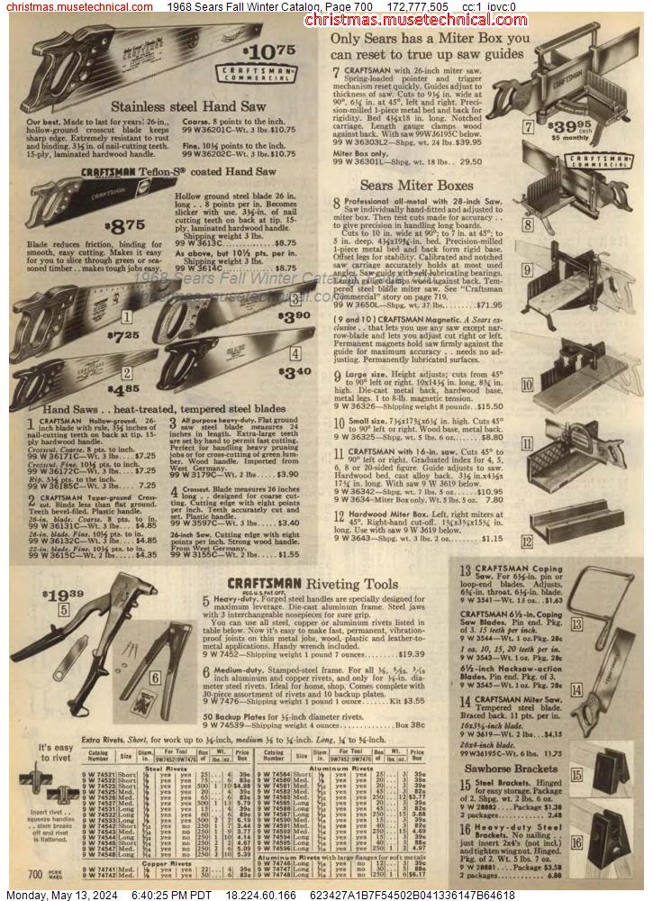 1968 Sears Fall Winter Catalog, Page 700