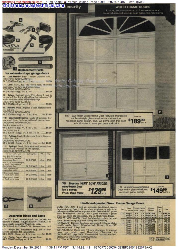 1979 Sears Fall Winter Catalog, Page 1009