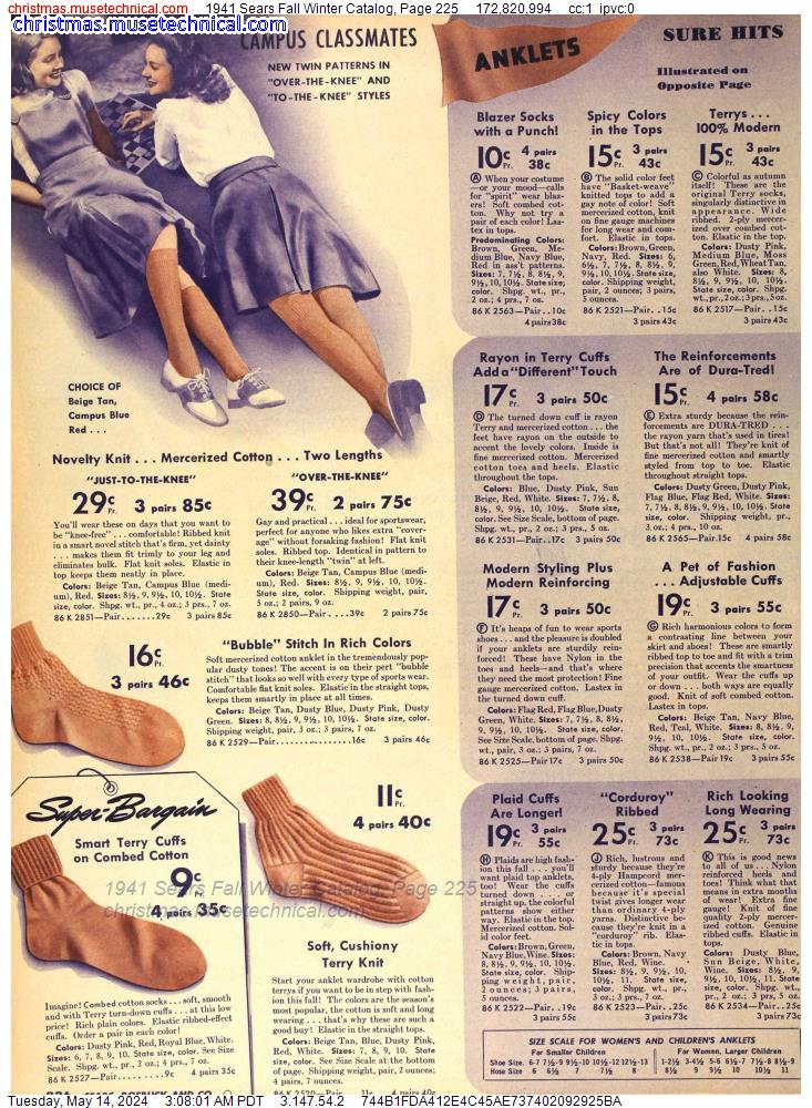 1941 Sears Fall Winter Catalog, Page 225