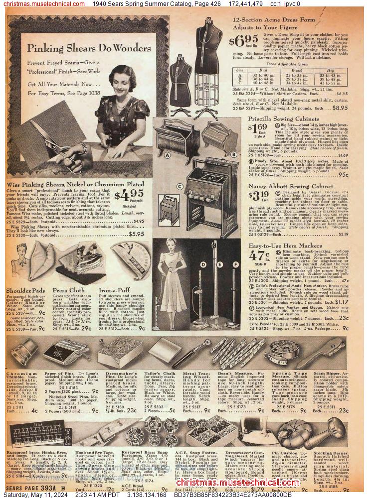 1940 Sears Spring Summer Catalog, Page 426