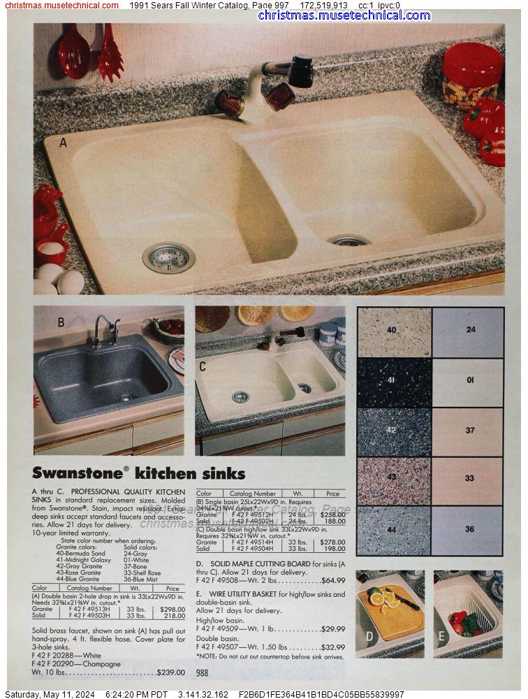 1991 Sears Fall Winter Catalog, Page 997