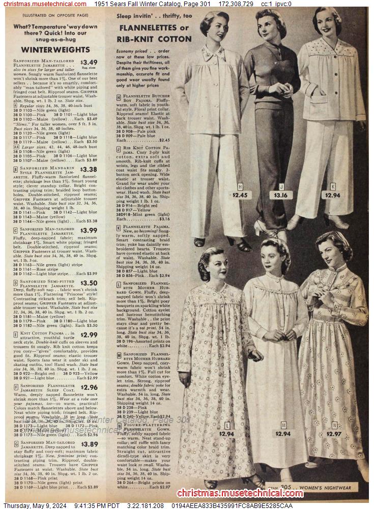 1951 Sears Fall Winter Catalog, Page 301