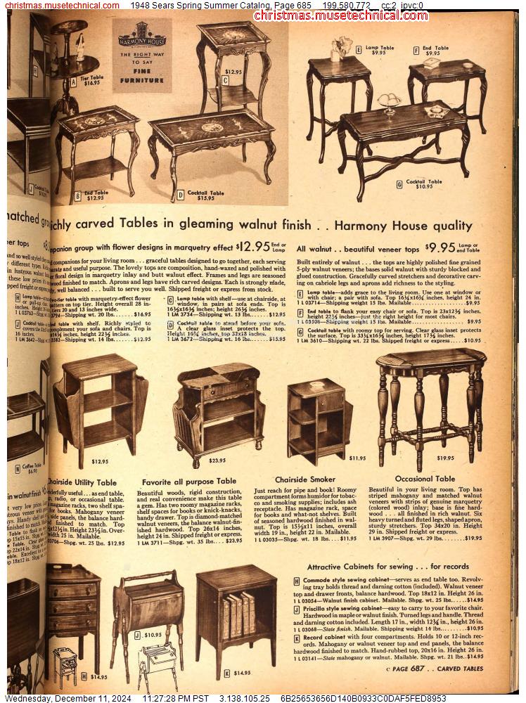 1948 Sears Spring Summer Catalog, Page 685