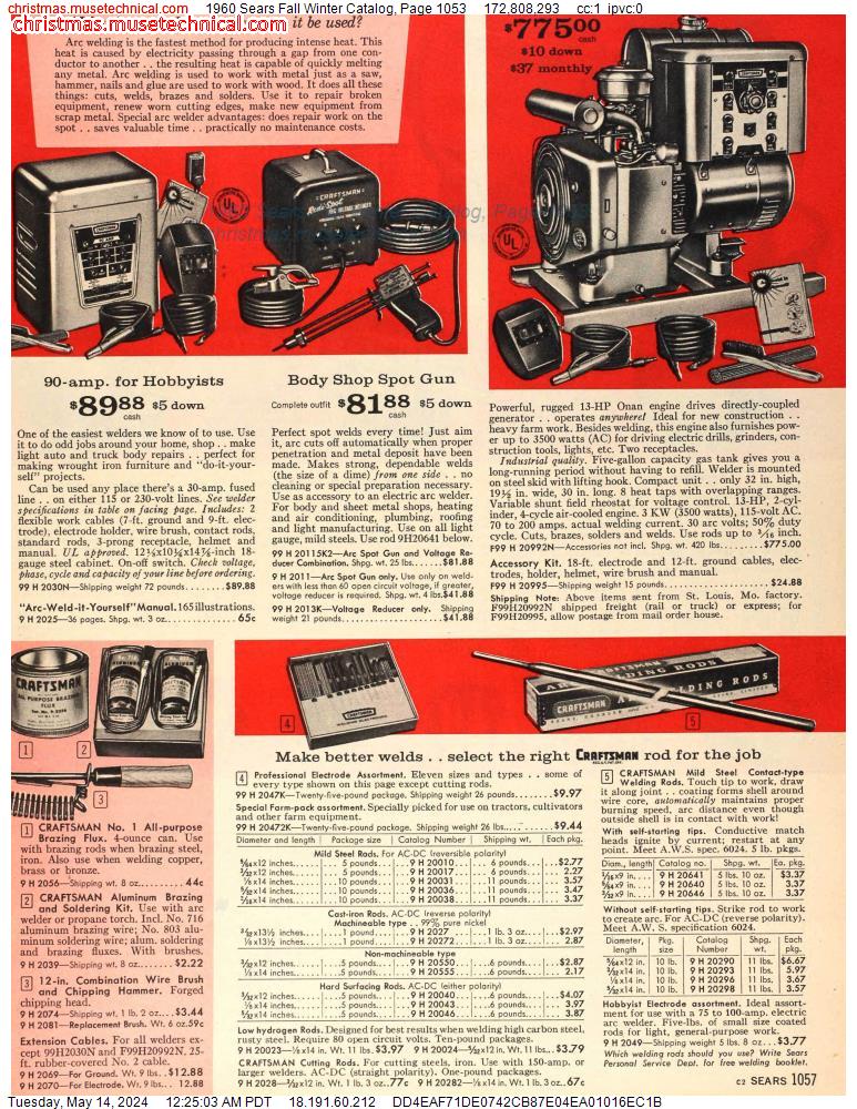 1960 Sears Fall Winter Catalog, Page 1053
