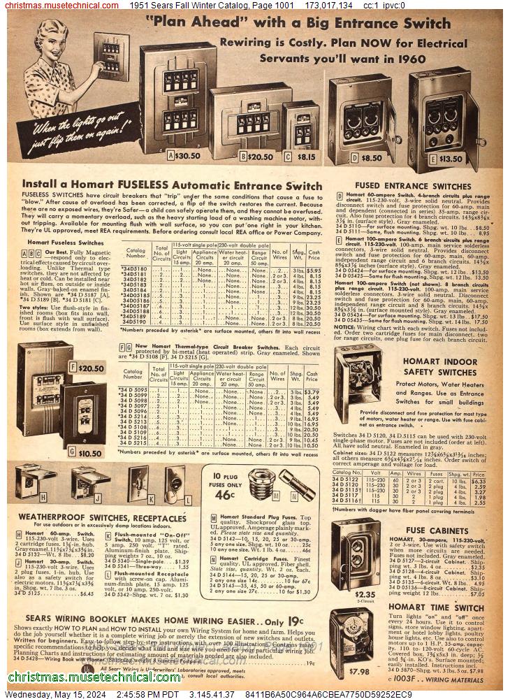 1951 Sears Fall Winter Catalog, Page 1001
