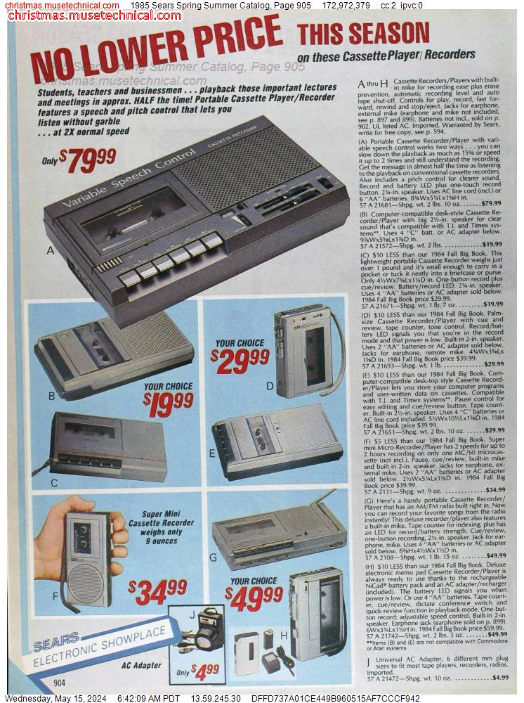 1985 Sears Spring Summer Catalog, Page 905