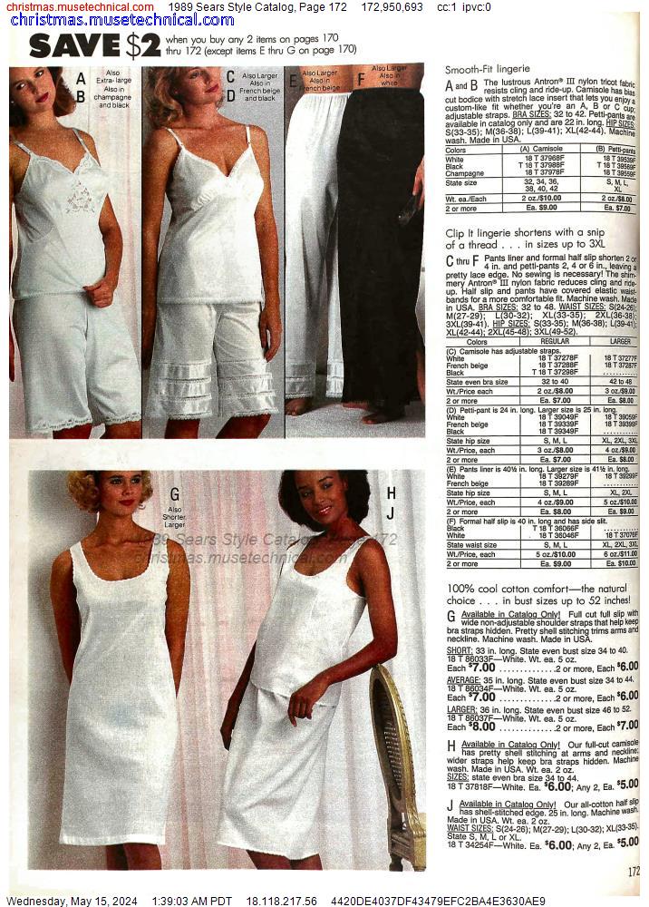 1989 Sears Style Catalog, Page 172