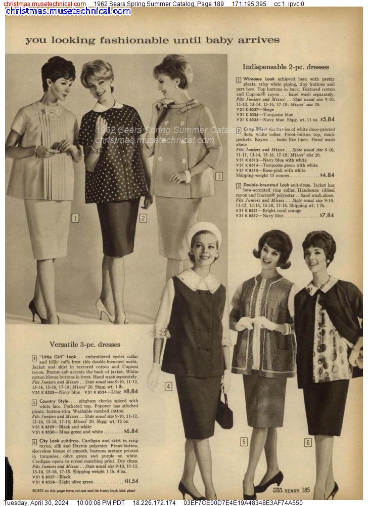 1962 Sears Spring Summer Catalog, Page 189