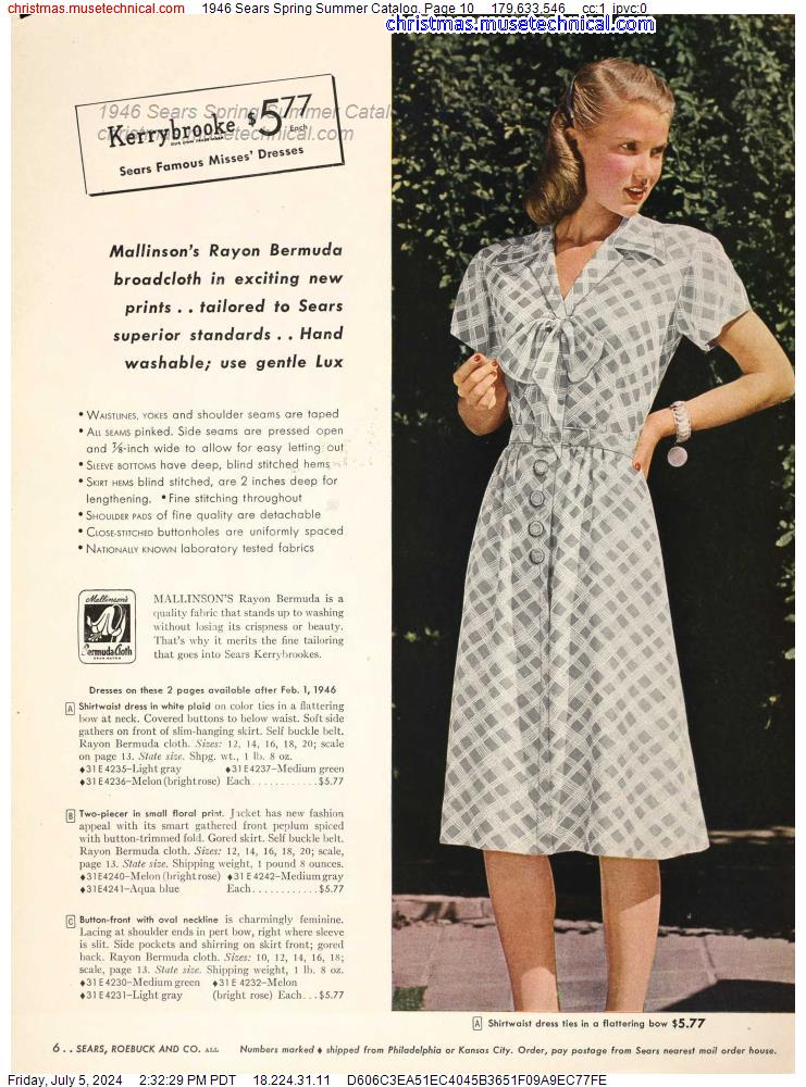 1946 Sears Spring Summer Catalog, Page 10