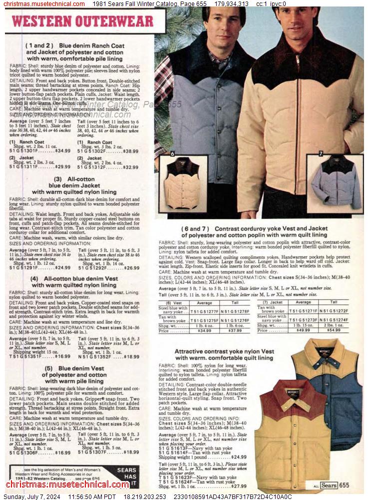 1981 Sears Fall Winter Catalog, Page 655