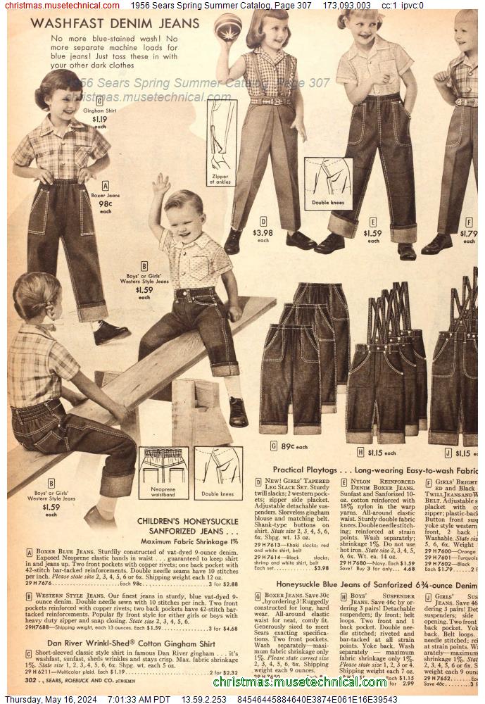 1956 Sears Spring Summer Catalog, Page 307