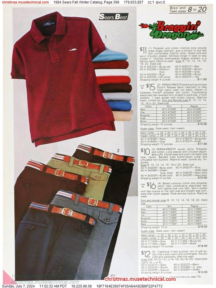 1984 Sears Fall Winter Catalog, Page 399