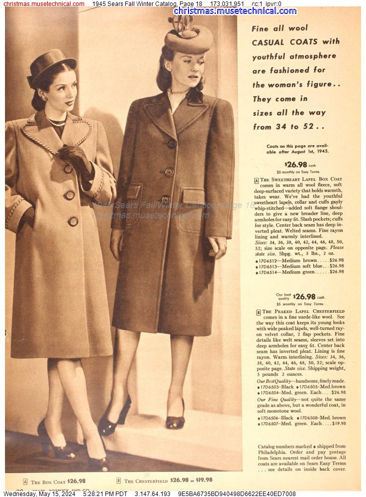 1945 Sears Fall Winter Catalog, Page 18