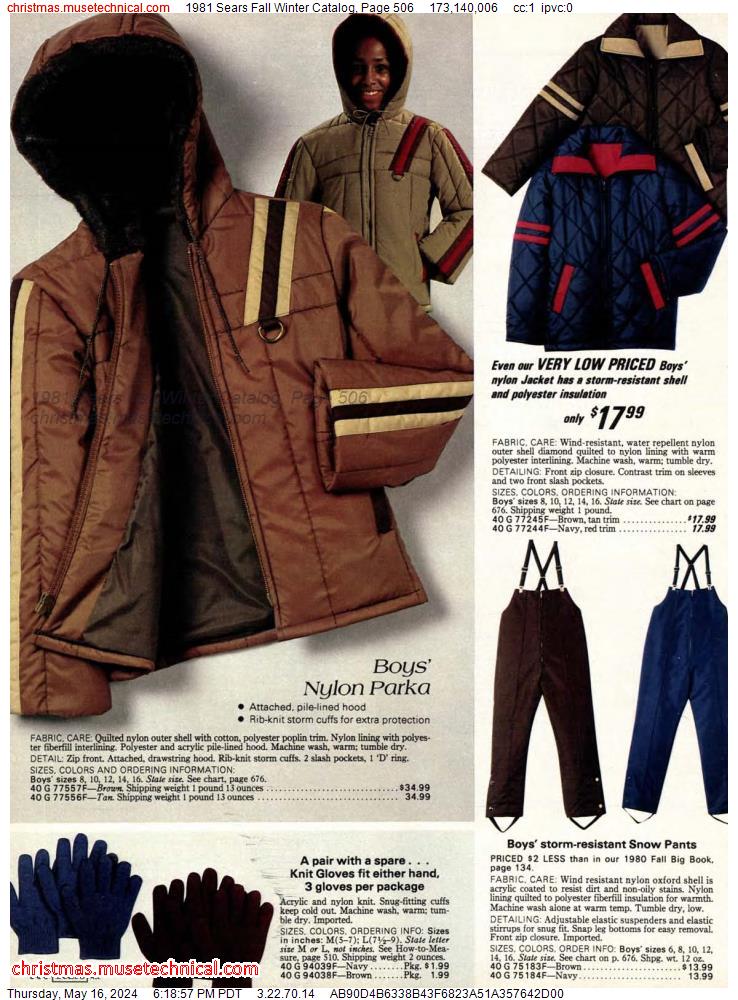 1981 Sears Fall Winter Catalog, Page 506