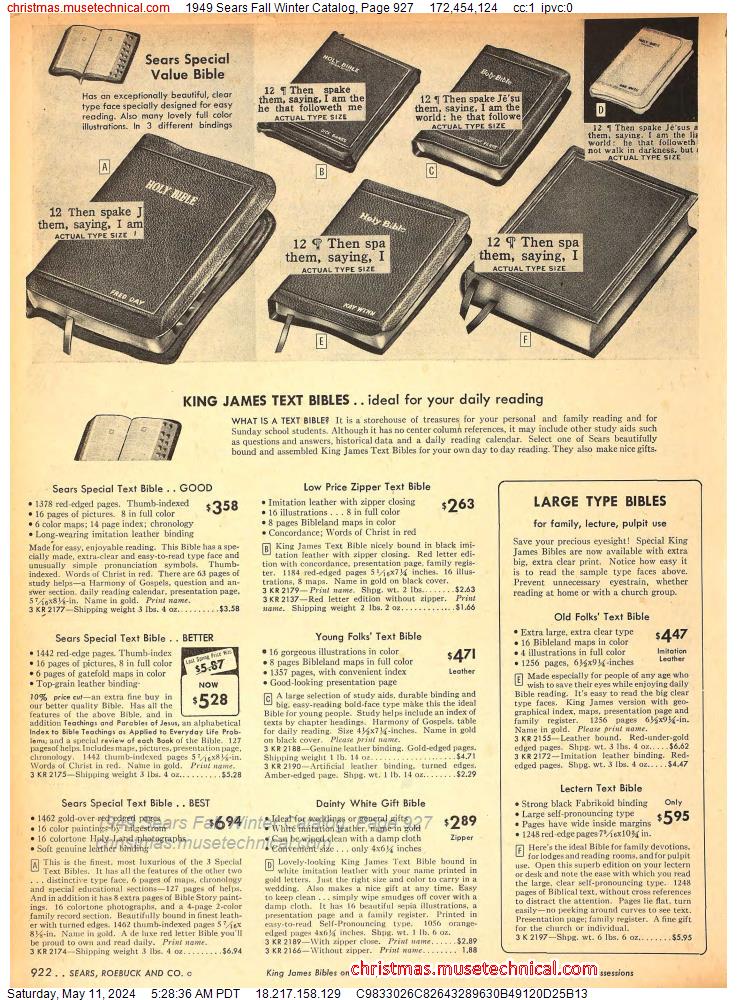 1949 Sears Fall Winter Catalog, Page 927
