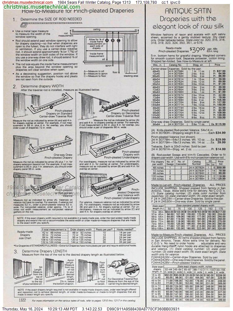 1984 Sears Fall Winter Catalog, Page 1313