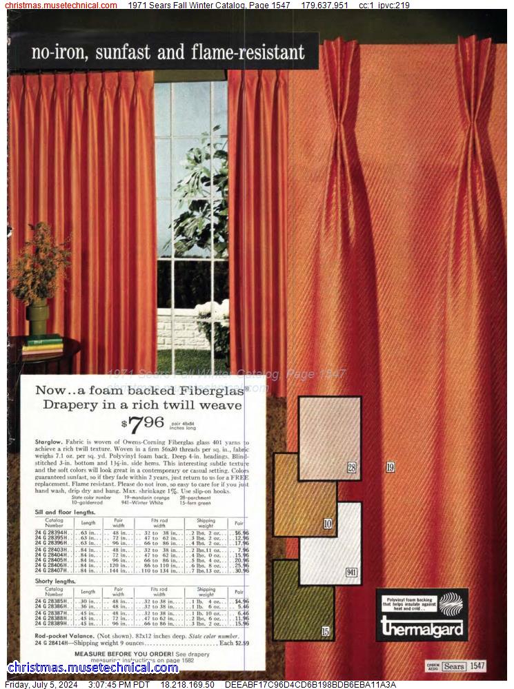 1971 Sears Fall Winter Catalog, Page 1547