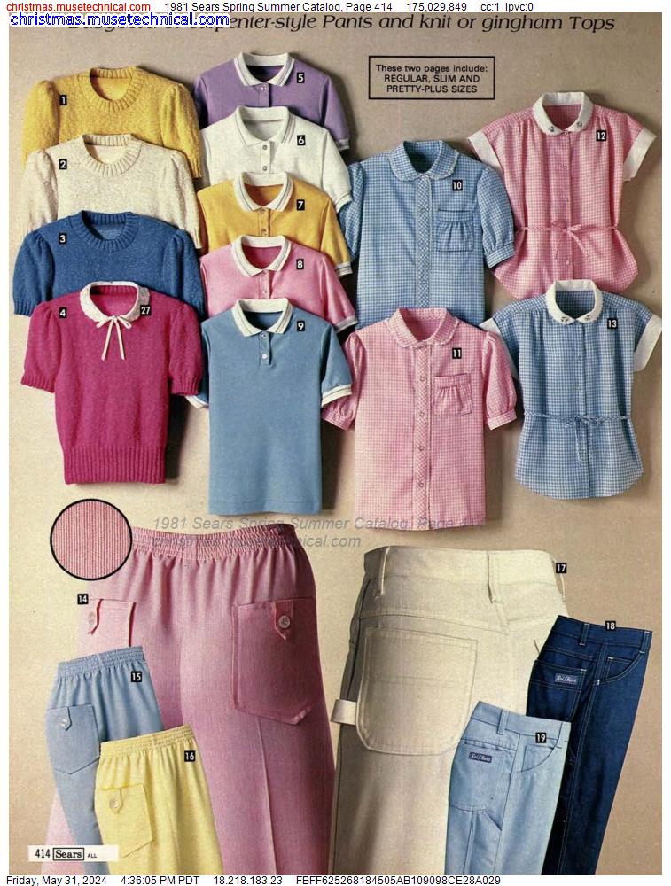 1981 Sears Spring Summer Catalog, Page 414