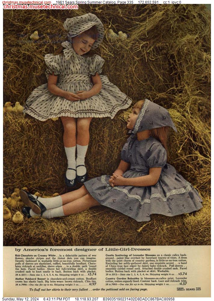 1961 Sears Spring Summer Catalog, Page 335