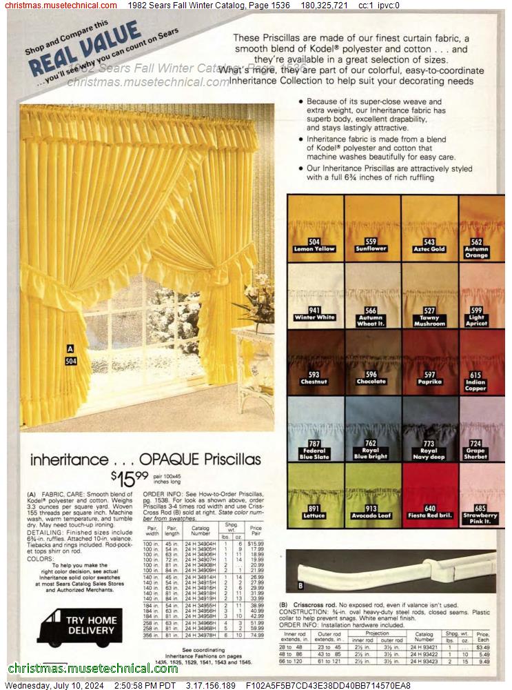 1982 Sears Fall Winter Catalog, Page 1536