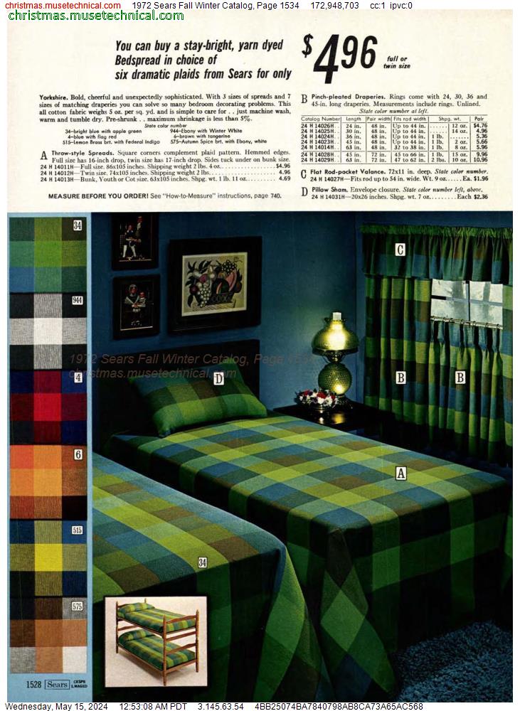 1972 Sears Fall Winter Catalog, Page 1534
