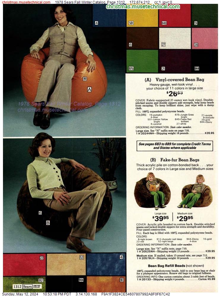 1978 Sears Fall Winter Catalog, Page 1312