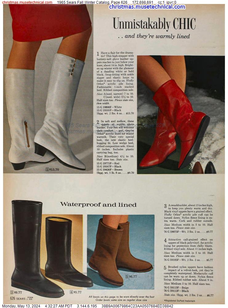 1965 Sears Fall Winter Catalog, Page 626