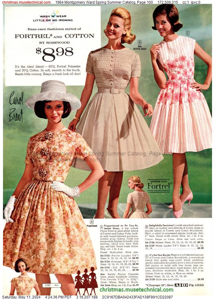 1964 Montgomery Ward Spring Summer Catalog, Page 100