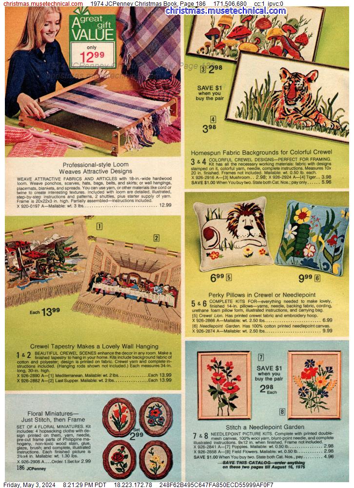 1974 JCPenney Christmas Book, Page 186