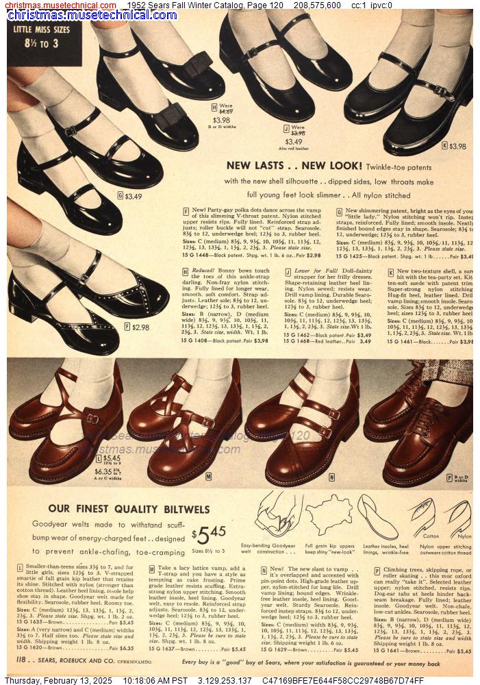 1952 Sears Fall Winter Catalog, Page 120