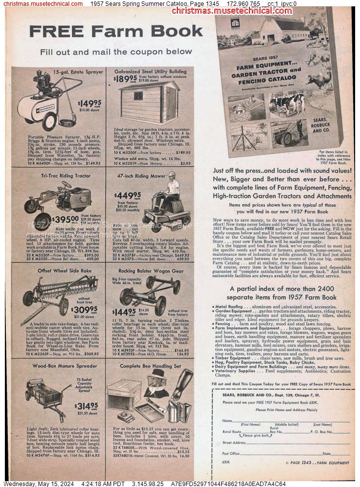 1957 Sears Spring Summer Catalog, Page 1345